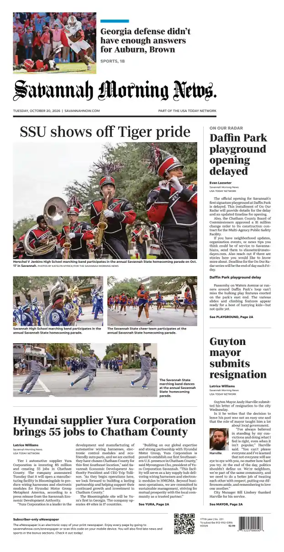 Cover of Savannah Morning News