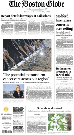 Cover of The Boston Globe