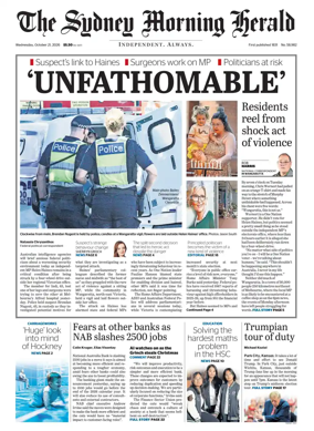Cover of The Sydney Morning Herald