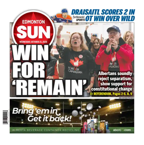 Cover of Edmonton Sun