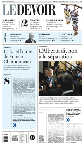 Cover of Le Devoir