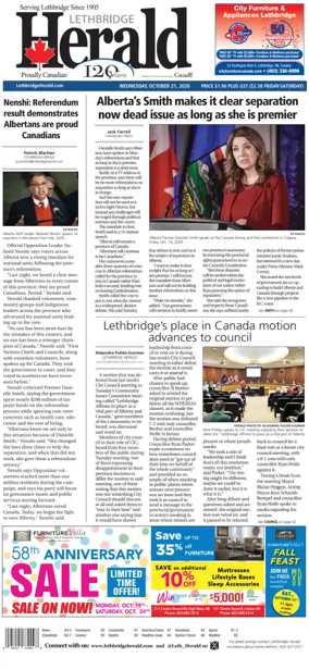 Cover of Lethbridge Herald