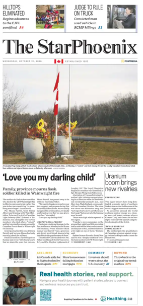 Cover of Saskatoon StarPhoenix