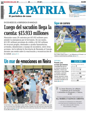 Cover of La Patria (Colombia)