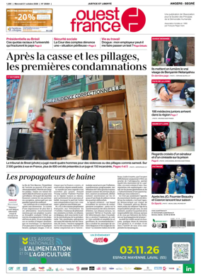 Cover of Ouest France (Angers / Segre)