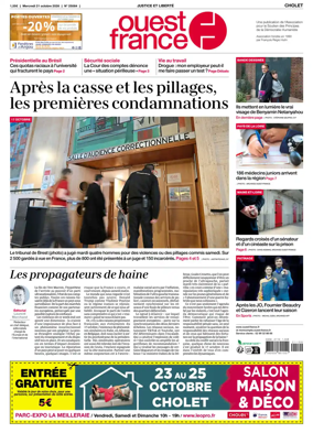 Cover of Ouest France (Cholet)