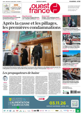 Cover of Ouest-France (Fougeres Vitre)