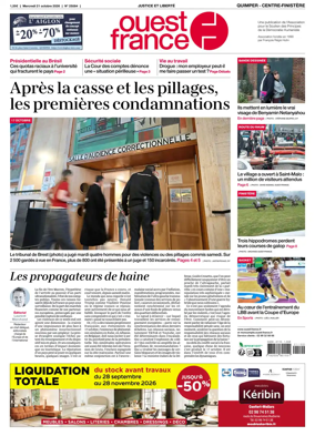 Cover of Ouest-France (Quimper Centre-Finistere)