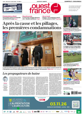 Cover of Ouest-France (Quimperle Concarneau)