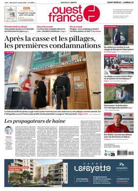 Cover of Ouest-France (Saint-Brieuc Lamballe)