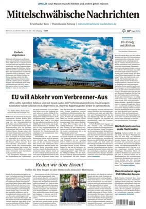 Cover of Mittelschwaebische Nachrichten