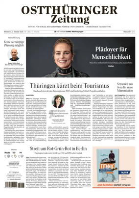 Cover of Ostthuringer Zeitung (Posneck)