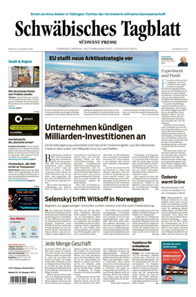 Cover of Schwabisches Tagblatt - Tubinger Chronik