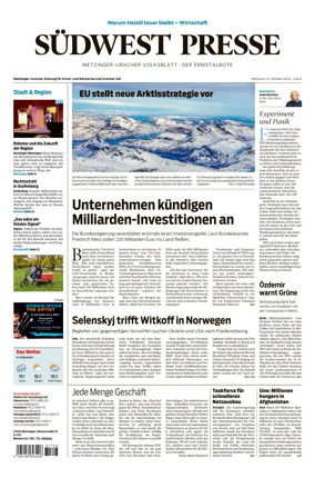 Cover of Sudwest Presse - Metzinger Uracher Volksblatt - Der Ermstalbote