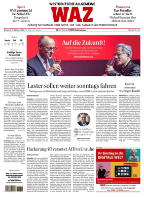 Cover of Westdeutsche Allgemeine Zeitung (Bochum)