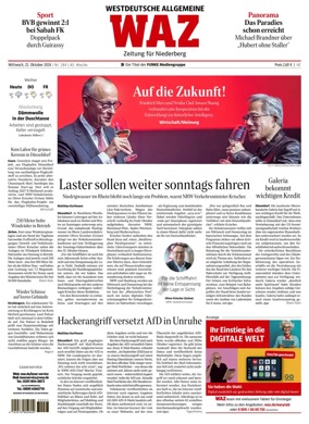 Cover of Westdeutsche Allgemeine Zeitung (Velbert)