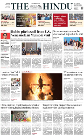 Cover of The Hindu (Madurai)