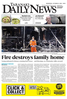 Cover of Taranaki Daily News