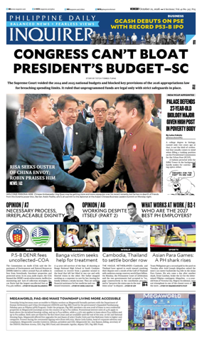 Cover of Philippine Daily Inquirer