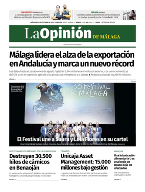 Cover of La Opinion de Malaga