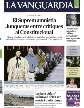 Cover of La Vanguardia (Catalonia - 1st edition)