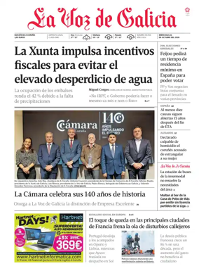 Cover of La Voz de Galicia (A Coruna)