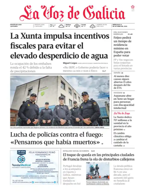 Cover of La Voz de Galicia (Lugo)