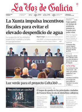 Cover of La Voz de Galicia (Vigo)