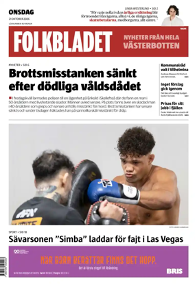 Cover of Folkbladet Vasterbotten
