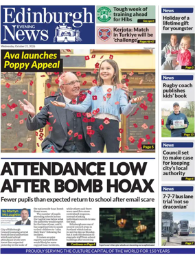 Cover of Edinburgh Evening News