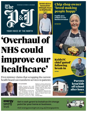 Cover of The Press and Journal (Inverness Highlands and Islands)