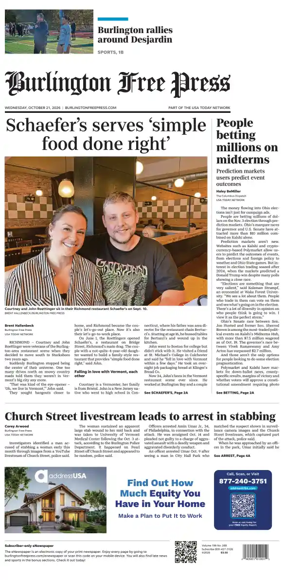 Cover of Burlington Free Press
