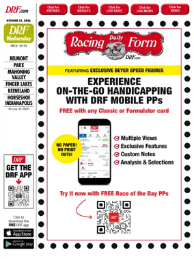 Cover of Daily Racing Form National Digital Edition