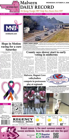 Cover of Malvern Daily Record