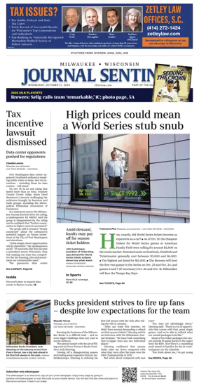 Cover of Milwaukee Journal Sentinel