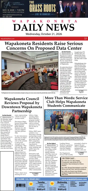 Cover of Wapakoneta Daily News