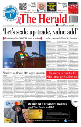 Cover of The Herald (Zimbabwe)