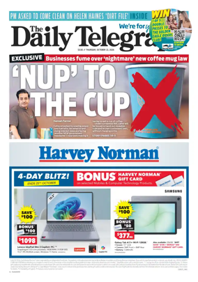 Cover of The Daily Telegraph (Sydney)