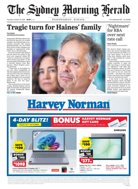 Cover of The Sydney Morning Herald