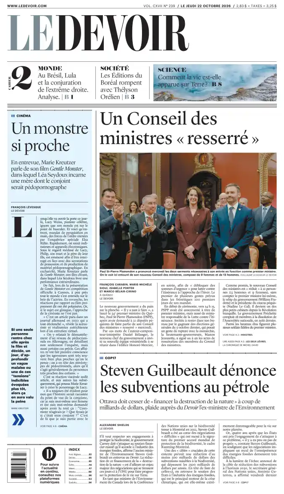 Cover of Le Devoir