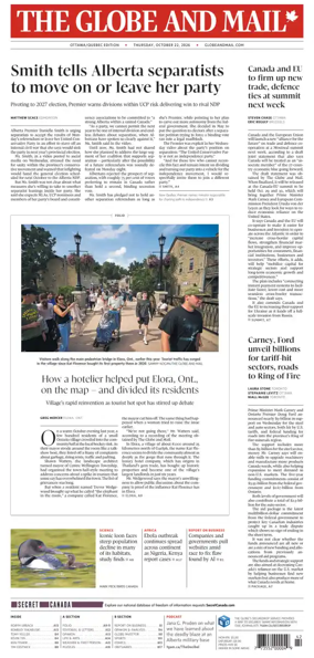 Cover of The Globe and Mail (Ottawa/Quebec Edition)