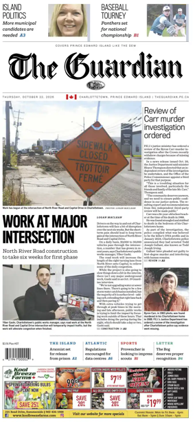 Cover of The Guardian (Charlottetown)