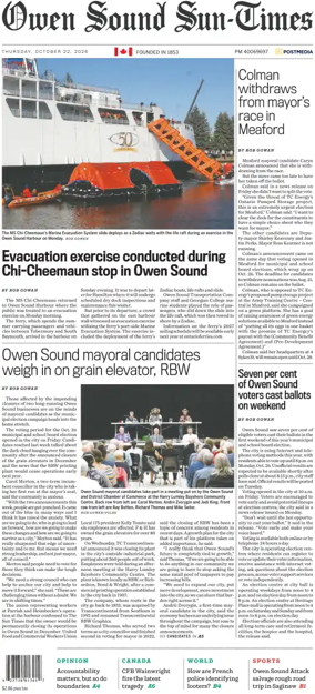 Cover of The Sun Times (Owen Sound)