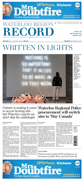 Cover of Waterloo Region Record