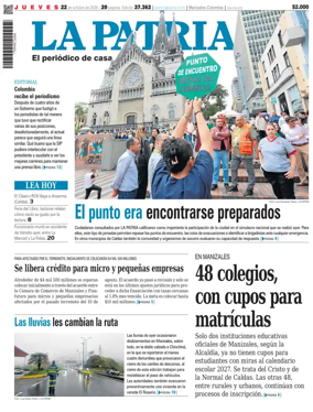 Cover of La Patria (Colombia)