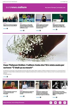 Cover of Euronews Culture and Sport (Italian)