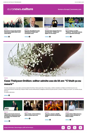 Cover of Euronews Culture and Sport (Portuguese)