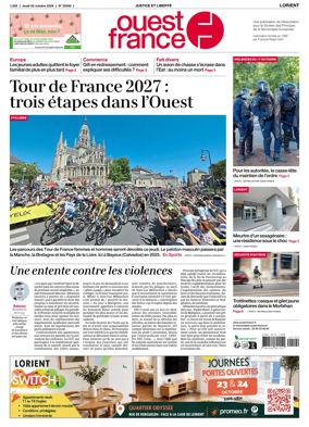Cover of Ouest France (Lorient)