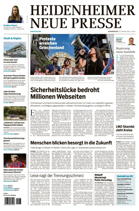 Cover of Heidenheimer Neue Presse