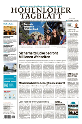 Cover of Hohenloher Tagblatt